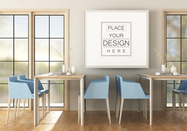 Poster frame in living room mockup