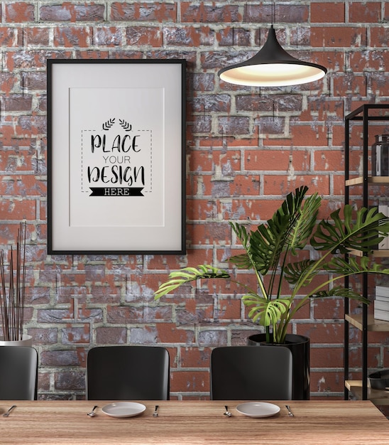 Poster Frame in living room Mockup