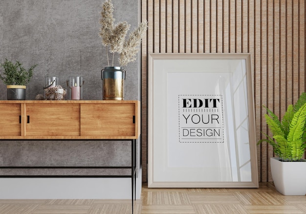 Poster Frame in living room Mockup