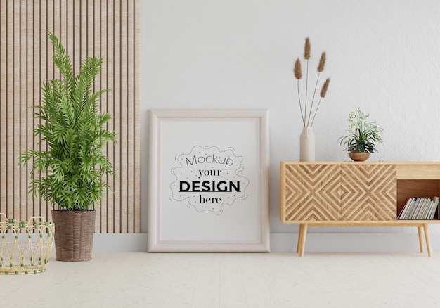 Poster frame in living room mockup