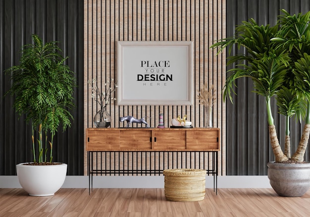 Poster Frame in living room Mockup