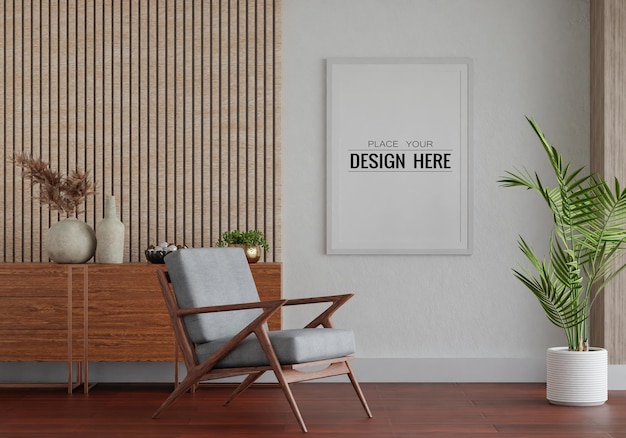 Poster Frame in living room Mockup