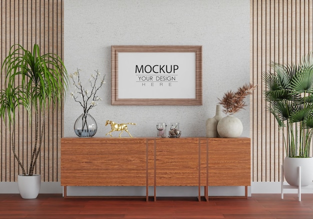 Poster Frame in living room Mockup