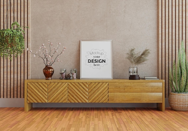 Poster Frame in living room Mockup