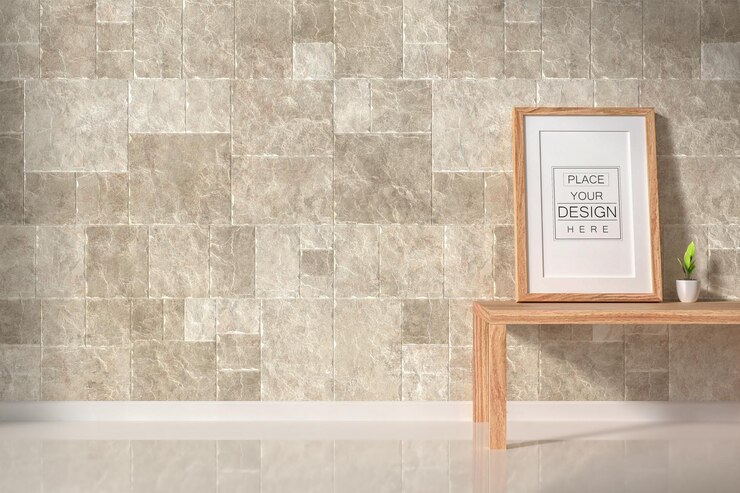 PSD poster frame in living room mockup