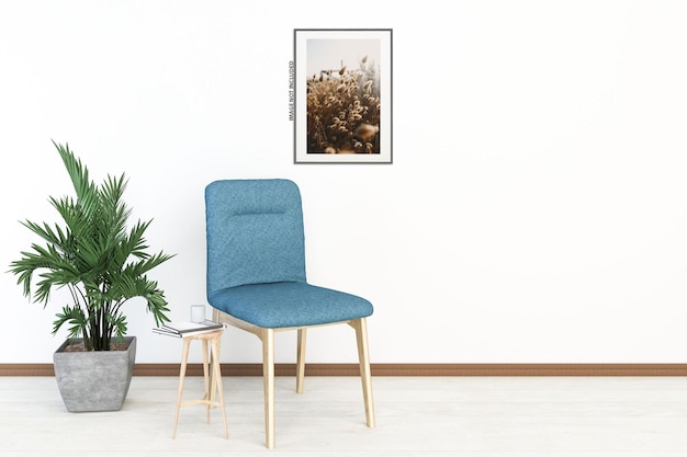 Poster frame in living room mockup