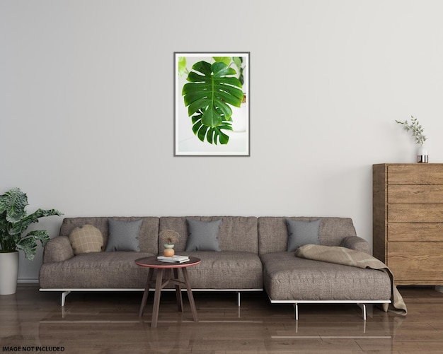 Poster frame in living room mockup