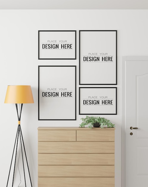 Poster Frame in living room Psd Mockup