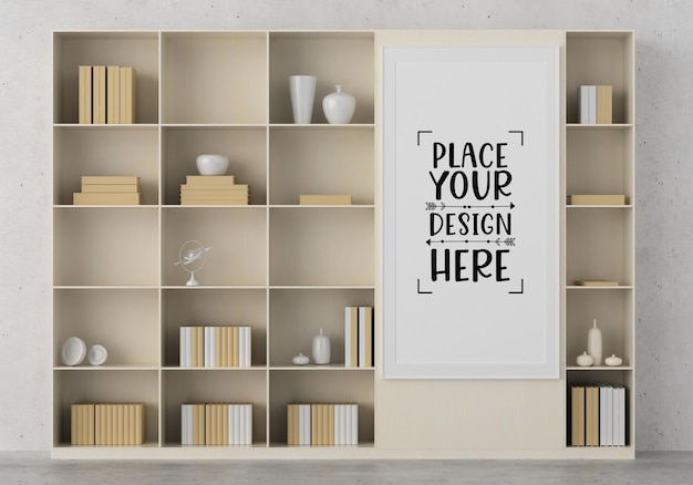 Poster Frame in living room Psd Mockup