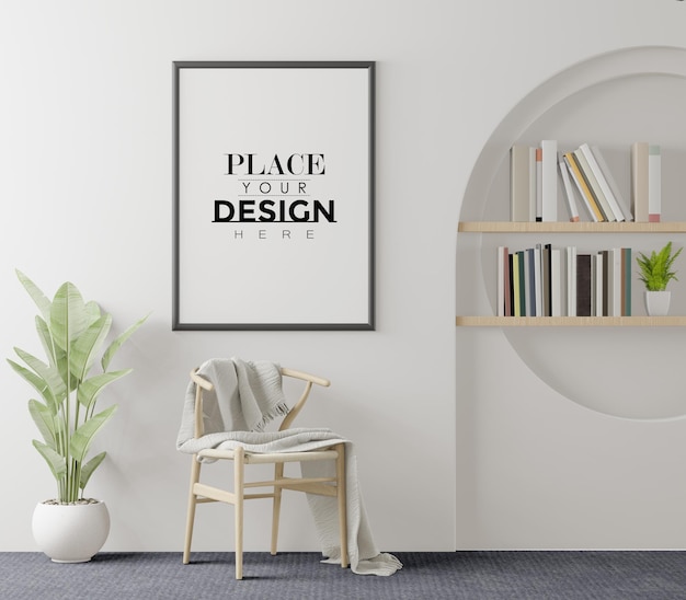 Poster Frame in living room Psd Mockup