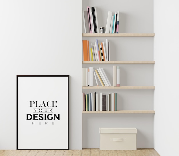 Poster Frame in living room Psd Mockup