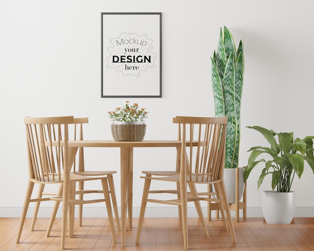 Poster Frame in living room Psd Mockup