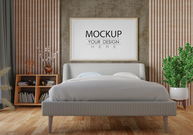 Poster Frame in living room Psd Mockup