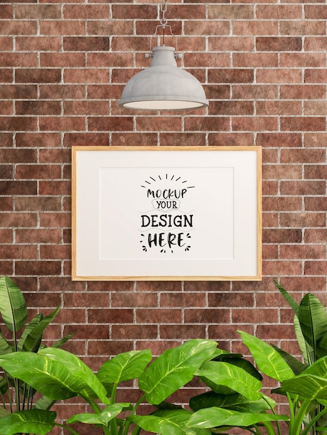 Cornice per poster in soggiorno psd mockup