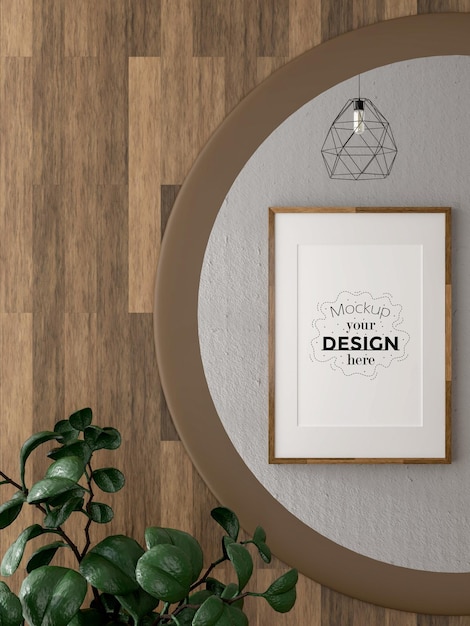 Poster Frame in living room Psd Mockup