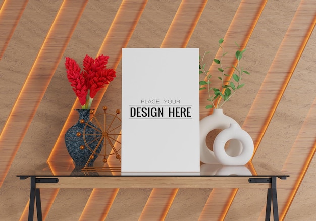 Рамка для плаката в гостиной Psd Mockup