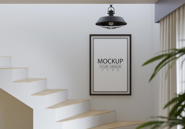 Poster Frame in living room Psd Mockup