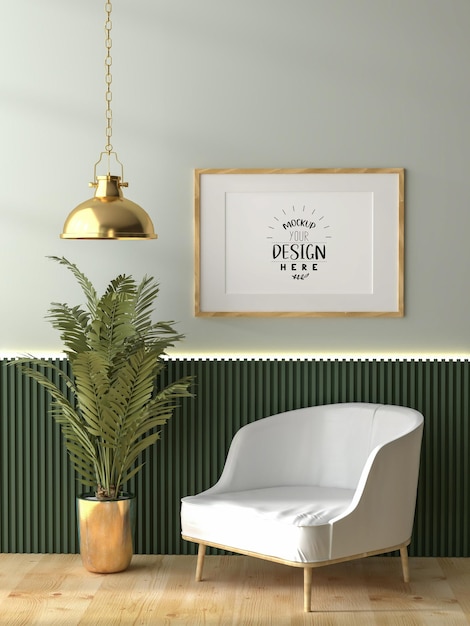 Poster Frame in living room Psd Mockup