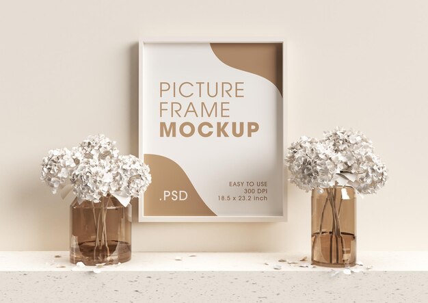 Poster frame mockup design rendering