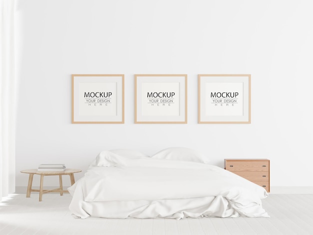 Poster Frame Mockup interior in a bedroom