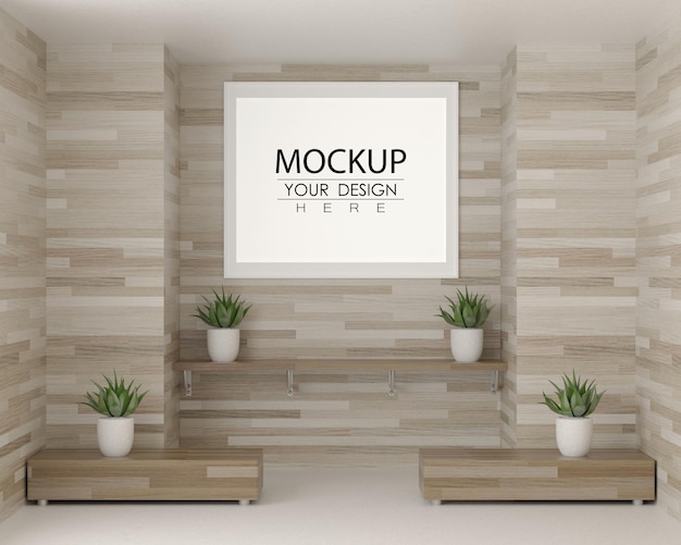 Mockup di cornice per poster in soggiorno