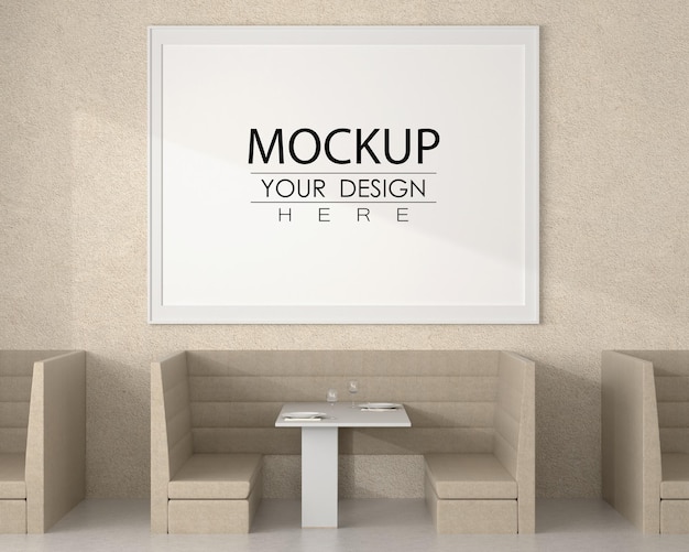 Poster frame mockup in living room