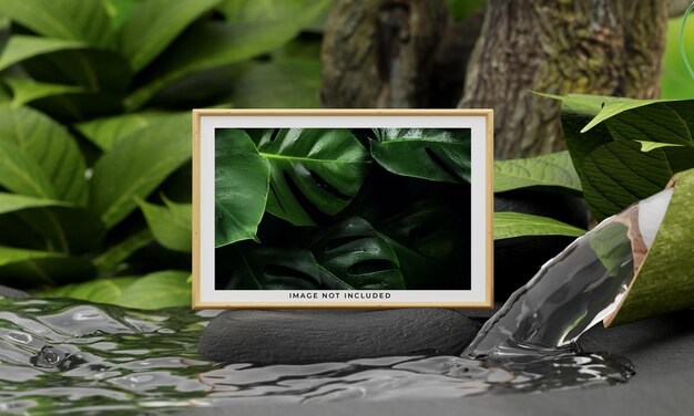 Poster frame mockup with nature concept