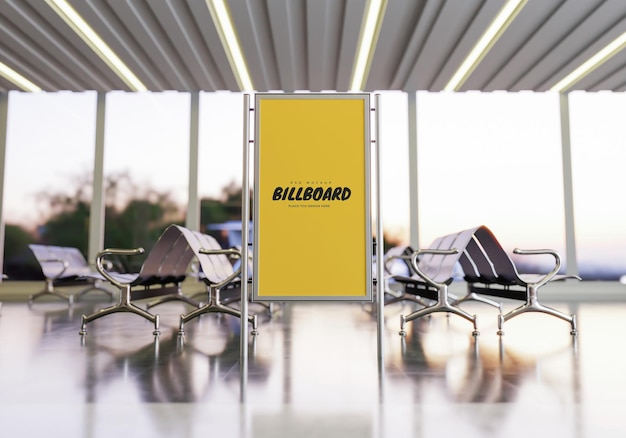 Poster Frame in passenger airport Psd Mockup