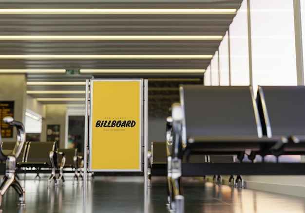 Poster Frame in passenger airport Psd Mockup