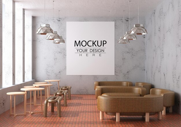 Рамка для плаката в комнате Mockup