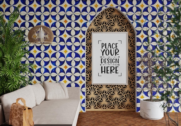 poster frame in room mockup