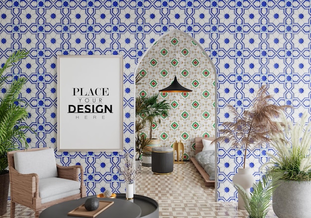 poster frame in room mockup