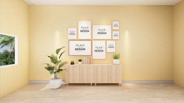 Poster frames in living room mockup