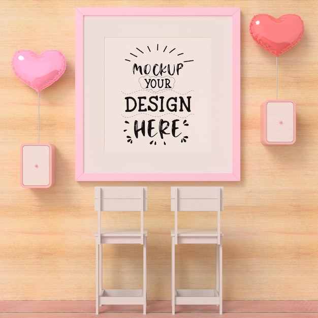 Poster frames in living room mockup