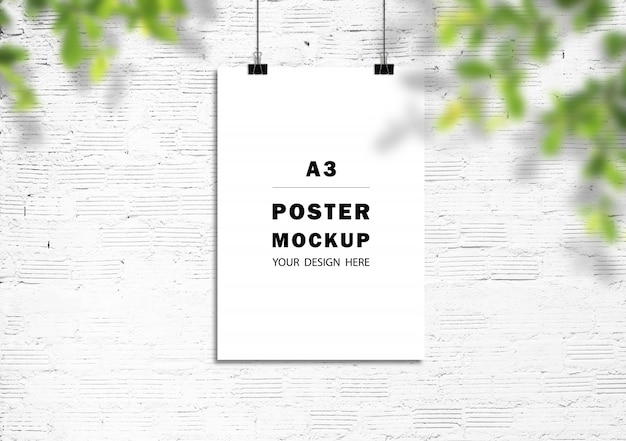 Poster frames mockup op bakstenen muur