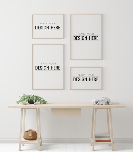 Poster Frames in office Mockup