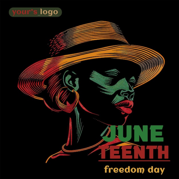 PSD a poster for freedom day with women in the backgroundjuneteenth