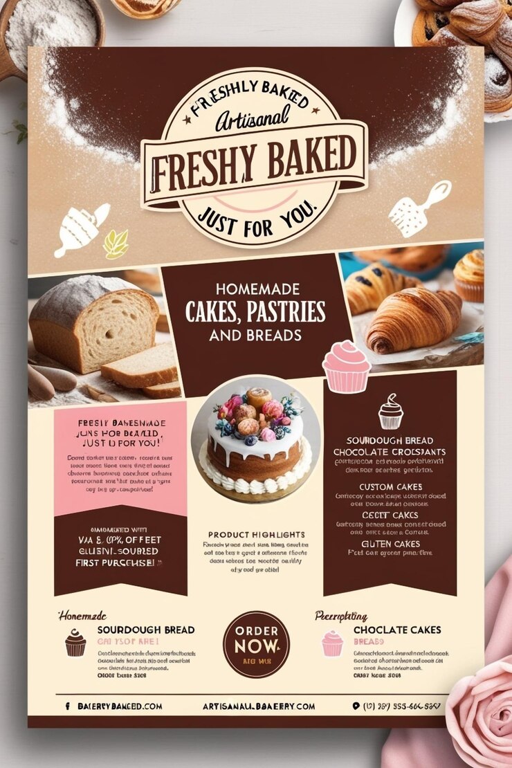 PSD a poster of fresh baked bread for you