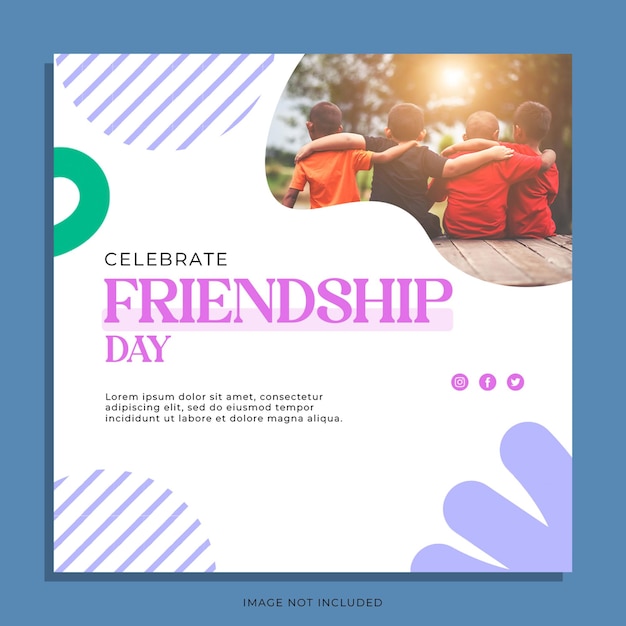 A poster for a friendship day with a picture of a group of people.