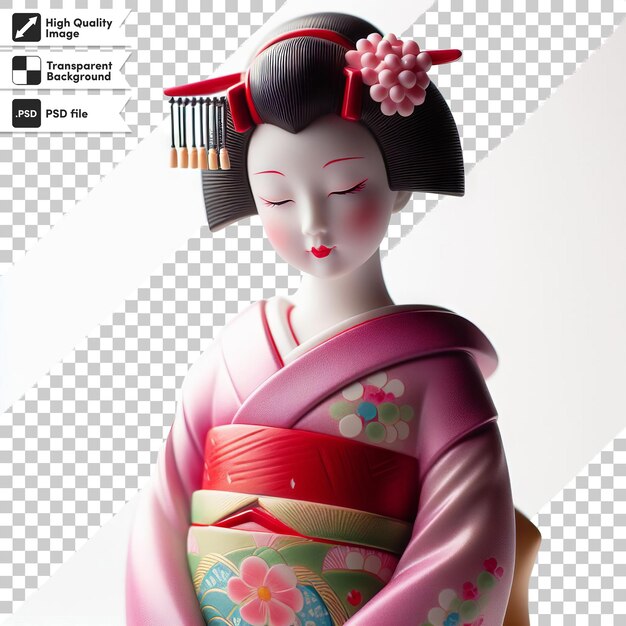 Un poster di una geisha con una foto di una donna in kimono