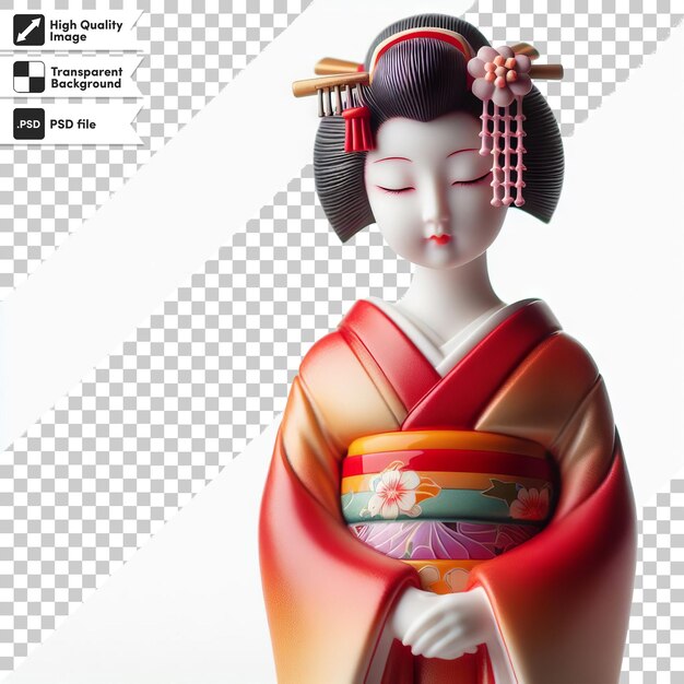 PSD un poster per una geisha con una foto di una donna in kimono