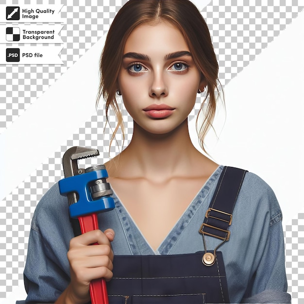 PSD a poster for a girl holding a wrench