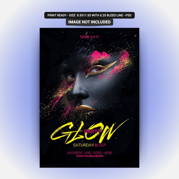 Poster for a glow music party