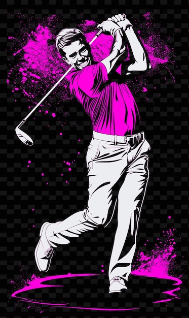 PSD a poster for a golfer with a purple background