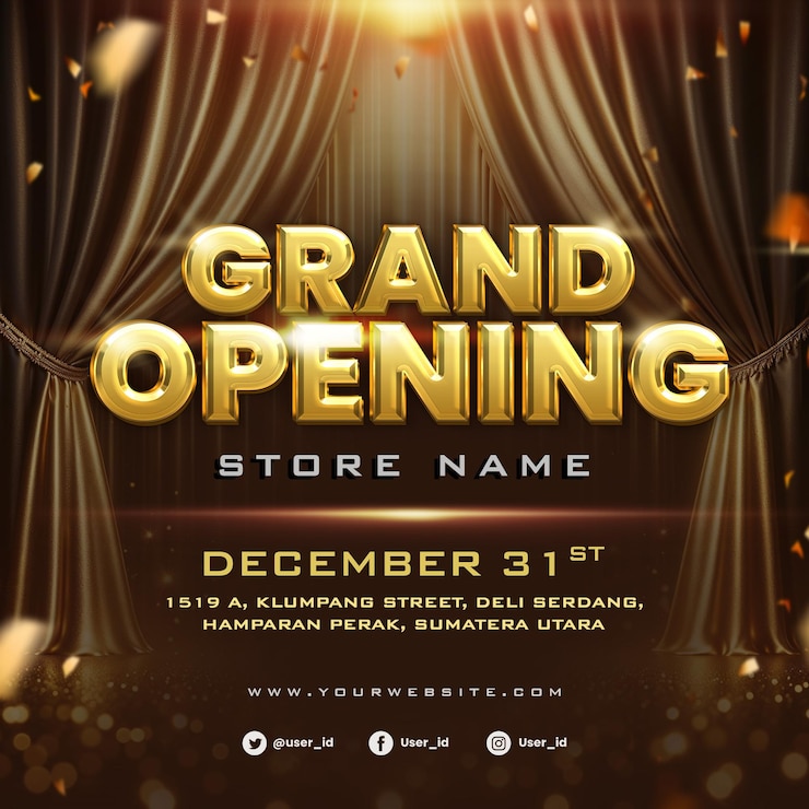 PSD poster for grand opening promotion ads banner templates