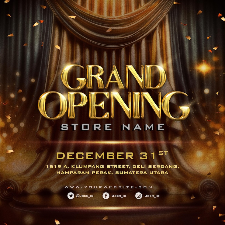 PSD poster for grand opening promotion ads banner templates