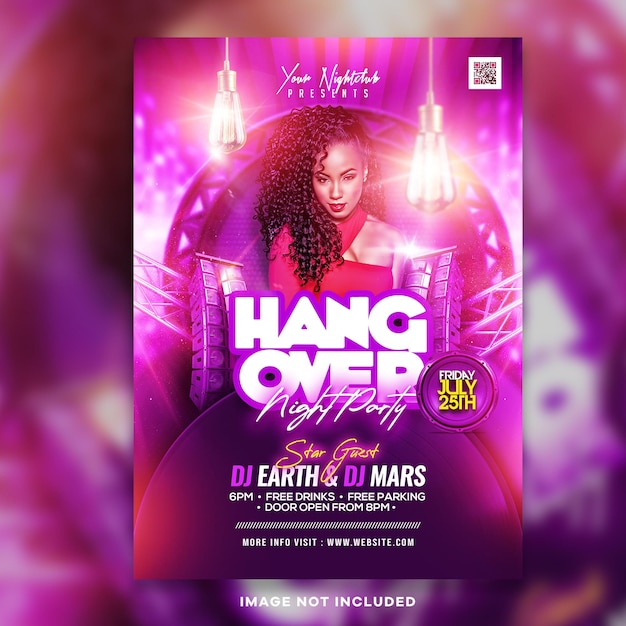 A poster for hang over night and mars