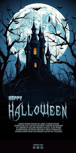 Poster happy halloween ai generated