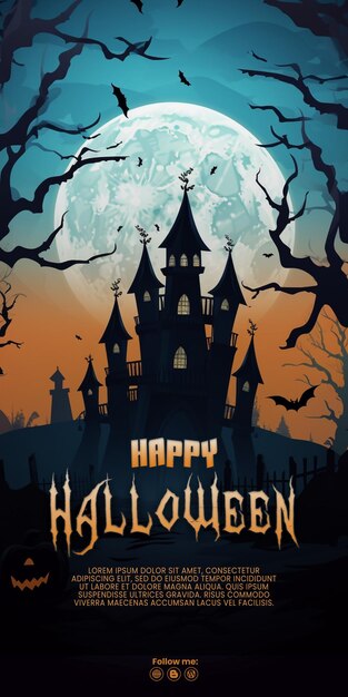 PSD poster di halloween generato dall'ia