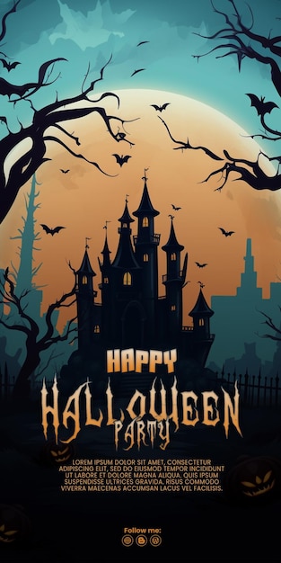 PSD poster happy halloween ai generated